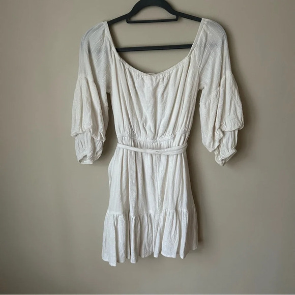 Showpo Getting It Right The First Time Off Shoulder Mini Dress White Size 8 - Picture 5 of 6